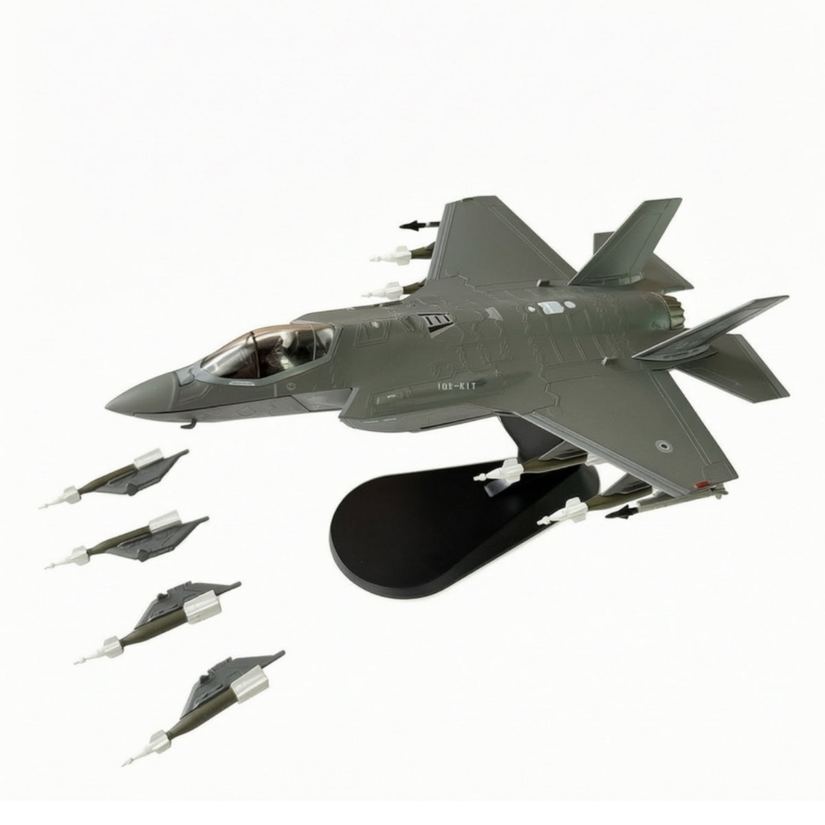 F-35A Model with Display Stand Gray fighter Fifth Generation Fighter Model Collectible for Adults