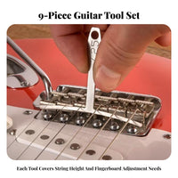 9 Pieces Professional Grade Fretboard Radius Measurement Tool Stainless Steel Fretboard Radius Gauge Portable for DIY Hobbyists, Repair Shop