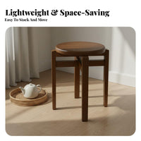 Solid Wood Construction Interlocking Block Stool Minimalist Design Backless Seat Long-Lasting Household Furniture Space-Saving for Interior Designers, Business Owners, Dining Room, Home, Kitchen, Office