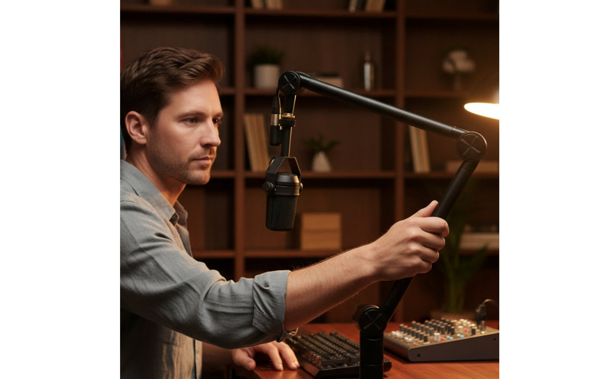 360° Swivel Audio Capture Device Arm Arm Universal Fit Mic Arm Arm Stand Space Saving Desktop Mic Holder Heavy Duty for Streamers, Podcasters, Gamers, Live Broadcasting, Recording, Gaming