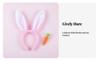 Cute Design Fuzzy Bunny Ears Hair Hoop Comfortable Fit Soft Bunny Hairband Single Size Fits Most Costume Accessory Lightweight for Performers, Cosplayers, Performances, Easter Celebration, Themed Events, Halloween