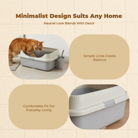 Cat Litter Box, Odor Control, Large, Open Top, Indoor