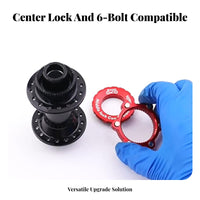 Aluminum Alloy Center Lock to 6 Bolt Adapter High Strength Centerlock to 6-Bolt Adapter CNC Machined for Mountain Bikers, Road Cyclists