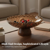 Elegant Design Pedestal Fruit Bowl Decorative Draining Fruit Basket with Stand Multi-Purpose High-Foot Candy Dish Easy to Clean for Coffee Table, Living Room, Party, Kitchen Counter