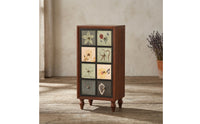 Wooden Cabinet with Drawers Narrow Decorative Cabinet Compact Dresser with Drawers for Living Room, Entryway, Bedroom
