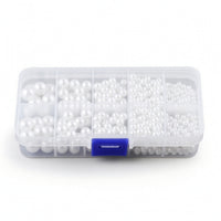 Multi-Size Pearl Assortment Assorted Plastic Pearl Beads Round Bead Box with Latch Lustrous for Designers