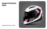 Full Face Helmet 3C Certified Helmet Sturdy Shell Secure Headwear for Women, Motorcyclists, Daily Commute, Long Rides
