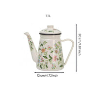Glossy Finish Enamel Stovetop Kettle Long Spout Decorative Tea Pot Side Handle Enamel Kettle Induction Safe