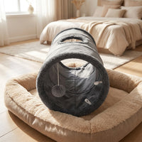 Extra Long Cat Tunnel with Suede Material, Foldable Bunny Tunnel for Indoor Play