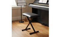 Cross-Brace Design Piano Stool Cushioned Seat Music Furniture Padded
