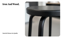 Solid Wood Seat Backless Round Top Stool Simple Modern Design Backless Round Stool Industrial Design Bar Chair Footrest Included for Homeowners, Business Owners, Interior Designers, Retail Shop, Cafe, Kitchen Island, Restaurant