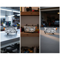 Clear Lens Headlight Assembly Pair Halogen Style Pair of Headlights Direct Replacement Headlight Assembly with Chrome Housing and Amber Reflector Bright for Mechanics