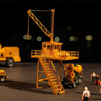Safe Construction Crane Model Industrial DIY Assembly Model Realistic Building Kit Long-Lasting for Dioramas
