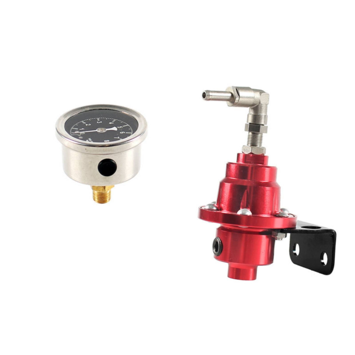 Adjustable Fuel Pressure Regulator with Gauge Aluminum Fuel Pressure Regulator with Fitting Precision Slimline for Performance Builds