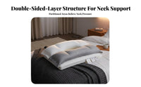 Double Height Cervical Neck Pillow Breathable Double Layer Pillow Cooling for Back Sleepers, Adults, Sleeping, Nightly Rest, Bedroom