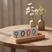 Educational Numeral Cards with Tray Hands-on Number Cards with Wooden Box Mathematical Toy for Preschoolers, Homeschool