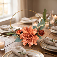 Artificial Flower Hoop Wreath Round Floral Hoop Wreath Lifelike for Home Decor