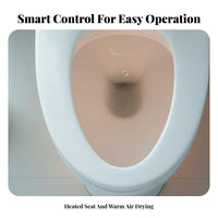 Instant Water Heating Smart Toilet Seat Adjustable Temperature Electric Bidet Toilet Seat Multiple Wash Modes Electronic Bidet with Dryer Wireless Controller Control for Families, Seniors, Children, Home, Restroom
