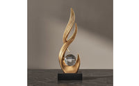 Modern Abstract Sculpture Contemporary Resin Ornament Sculpted Sculpture with Sphere Upward-Flowing for Home Decorators, Art Collectors, Wine Cabinet, Display Shelf, Living Room