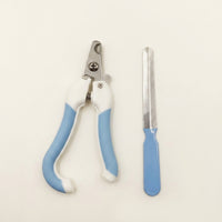 Nail Clippers with a Built-in Nail File, Stainless Steel Cat and Dog Nail Clippers for Small Animals, Non Slip Puppy Nail Clippers, 14cm Length