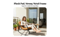 High rearrest Upholstered Rocking Chair Padded Seat Household Furniture Sturdy Frame Indoor Seating Ergonomic Design for New Parents, Book Lovers, Living Room, Balcony, Bedroom, perusing corner