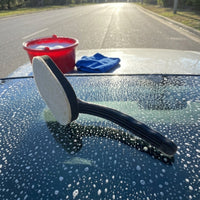 Easy-Grip Felt Pad Brush with Curved Handle Fresh Glass Polishing Brush for DIYers
