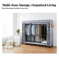 Installationno-Tools-Required Portable Textile Closet Easy Assembly Portable Textile Wardrobe Foldable Design Garment Rack Tool-Freestanding for Renters, Students, Homeowners, Bedroom, Apartment, Dorm Room, Basement