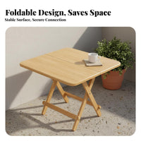 Space Saving Solid Fir Wood Table Multi-Purpose Wooden Folding Table Multifunctional Collapsible Study Desk Installation-No-Assembly for Apartment Dwellers, Distant Workers, Home Office, Living Room, Balcony, Outdoor