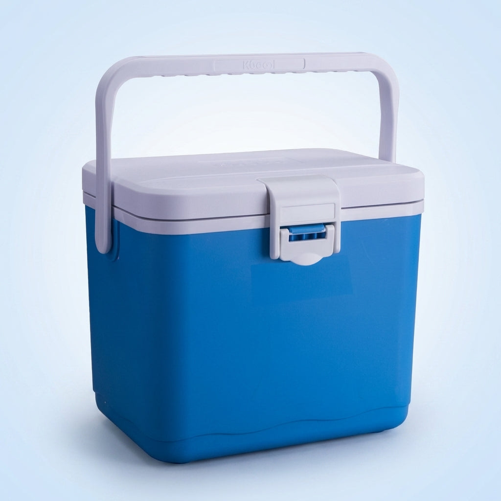 Cool Box with Ice Bucket for Food Storage, Handheld Picnic Bag for Cold Storage, 4.5L Insulated Box with Latch, PU Insulation for Adult Men