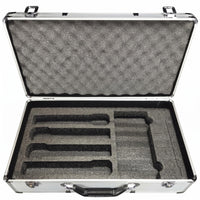 Reinforced Corners Aluminum Audio Device Case Locking Latches Hard Audio Device Case Custom-Cut Compartments Audio Storage Foam Padding for Portable Transport