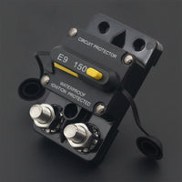 Manual Reset Circuit Breaker Marine-Grade Circuit Breaker with Terminal Protectors Dust-Resistant Overload Protector for Vehicle Wiring