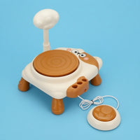 Cat-Shaped Electric Pottery Wheel Cartoon Pottery Wheel Kit Integrated Toy Complete for Home