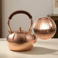 Copper Teapot Decorative Teapot with Wrapped Handle Compact Tea Kettle with Wrapped Handle for Collectors