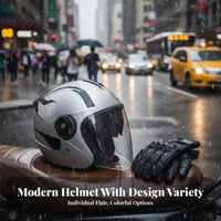 Electric Bike Helmet with Visor Reinforced Lens Unisex Four-Season Helmet Impact Resistant Riding Gear for Men, Women, Daily Commuting, Cruising