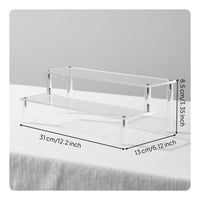 Display Stand Multi-Tier Acrylic Display Stand Space-Saving Tiered Acrylic Shelf for Desk