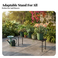 Floor-Standing 3-Tier Rolling Flower Rack Mobile Design 3-Tier Rolling Plant Stand Weather-Resistant Tiered Shelf Space-Saving for Gardeners, Apartment Dwellers, Home Decorators, Balcony, Patio, Outdoor, Living Room