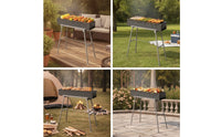 Charcoal Skewer Grill Elevated Grill with Stand Outdoor Portable for Campers, Camping