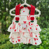 Pet Dress and Cat Dress with Ruffled Tiered Dog Skirt, Thin Strap Dog Dress for Summer, Small Dog Clothes for Outdoor Sun Protection Wear