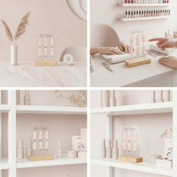 Nail Shape Guide Acrylic Nail Shape Chart Manicure Reference Guide Self-Standing Display Board with Holder Compact