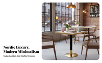Nordic design circular table with 2 Upholstered Chairs Light Luxury Indoor Furnishing Modern Design Bistro Set Comfortable Seating for Business Owners, Homeowners, Individuals, Reception Area, spa establishment, Small Spaces, Dining Room