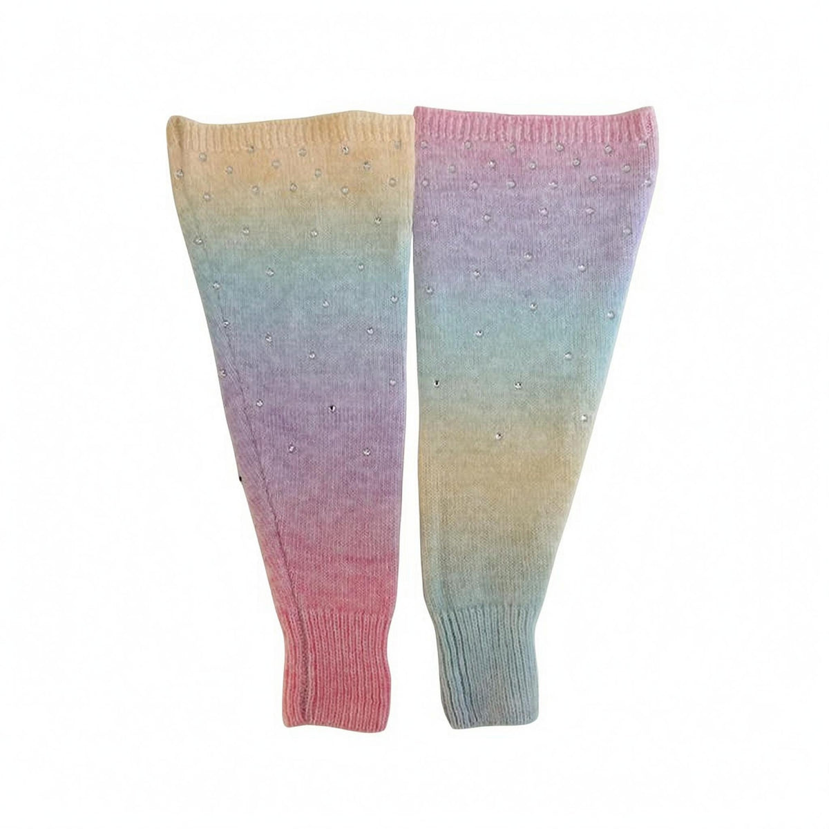 Figure Skating Leg Warmers Decorative Studs Rhinestone Leg Warmers Sports Accessory Warm Sportswear Easy to Put on for Training