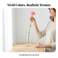 Artificial Carnation Realistic Look Real Touch Carnation Stem Bendable Long Stem Artificial Flower for Parents, Home Decor, Table Centerpiece
