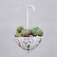 Umbrella Shaped Wall Hanging Planter Outdoor Umbrella Planter Rustic for Patio