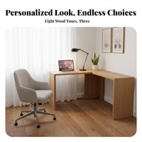 Solid Wood L-Shaped Corner Desk Space Saving Design L-Shaped Desk Extension Board Spacious Desktop Office Furniture Sturdy Construction for Small Apartment Dwellers, Telecommuting Workers, DIY Enthusiasts, Study Room, Bedroom