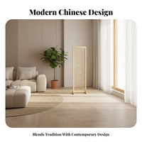 Hollow-out Design Folding Partition Screen Space-Saving Chinese Design Fretwork Screen Multi-Functional Freestanding Partition Wall Lightweight for Apartment Dwellers, Closed Ice Workers, Business Owners, Entrance Hall, Bedroom