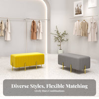 Padded Metal-Frame Bench Light Luxury Design Long Stool Soft padding Indoor Seating for Adults, Business Owners, Clothing boutsideique, Fitting Room, Hallway