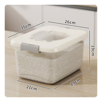 Moisture-Proof Rice Storage Container Safe Airtight Rice Container Transparent Body for Kitchen Countertop, Cabinet