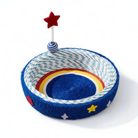 Woven Cat Scratcher Lounge Bed Long-Lasting Cat Scratching Lounge Round Oval for Cats, Kittens