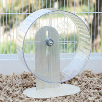 Silent Hamster Wheel and Night Guardian Wheel, 24cm Exercise Spinner with Density Board Bracket, Anti-Slip Surface for Dwarf Hamsters