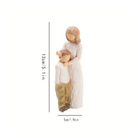 New Mom Mother and Child Figurine Hand-Carved Look Mother and Child Statue Wood-Like Resin Figurine with Engraved Base First Time Mothers for Collectors, Shelf, Desk, Memorial Display
